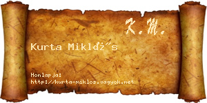 Kurta Miklós névjegykártya