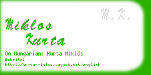 miklos kurta business card